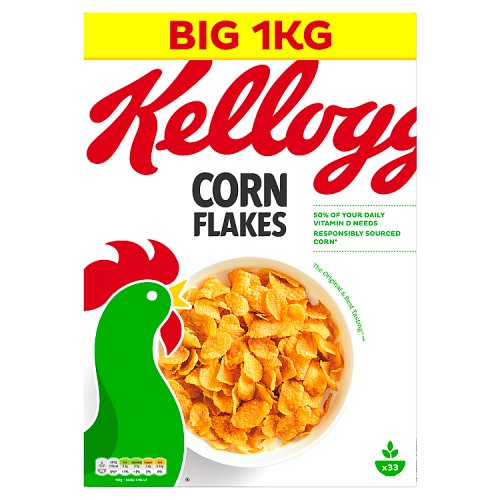 Kelloggs Corn Flakes 1kg pack shot