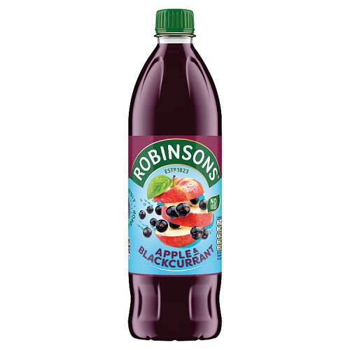 Robinsons NAS Apple & Blackcurrant Squash 1Ltr pack shot