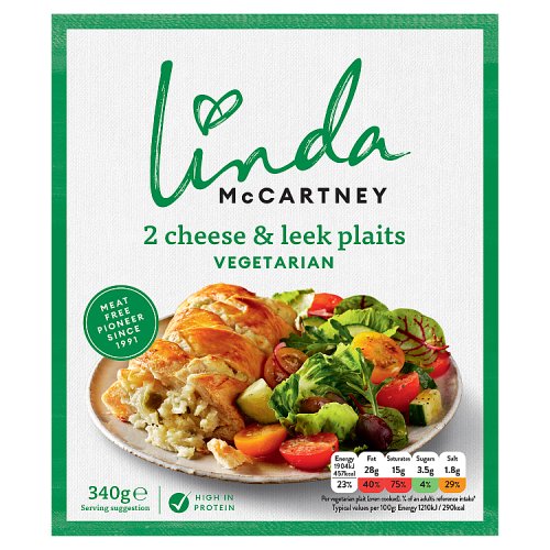 Linda McCartney Veg Cheese & Leek Plaits 340g pack shot