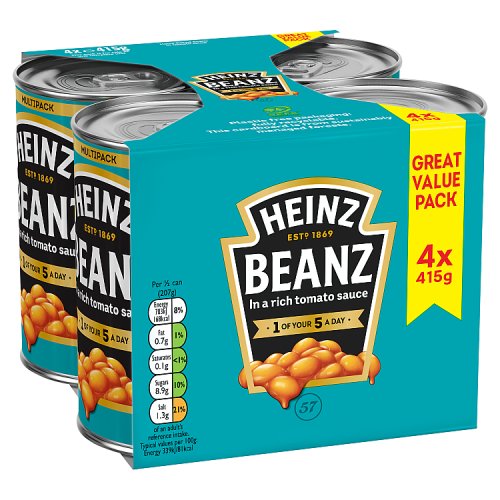 Heinz Baked Beans 4pk (4 x 415g) pack shot