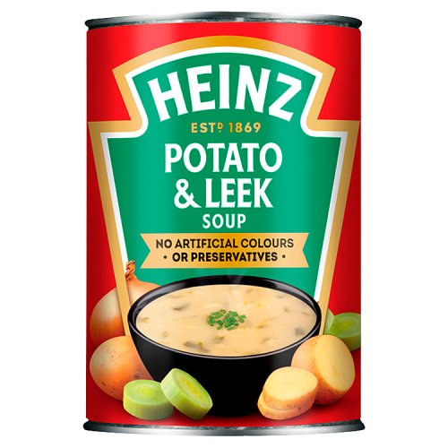 Heinz Soup Can Potato & Leek 400g pack shot