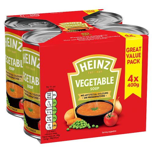 Heinz Soup Can Vegetable Soup 4pk (4 x 400g) pack shot
