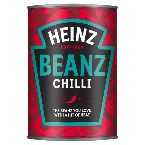 Heinz Baked Beans Fiery Chilli 390g pack shot