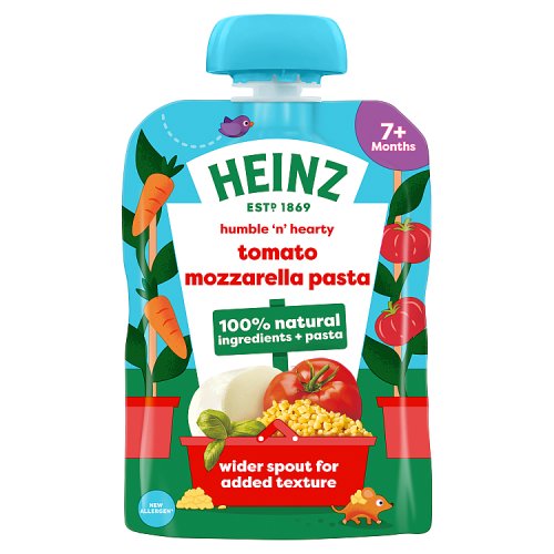 Heinz Pouch 7m+ Tomato Mozzarella Pasta 130g pack shot
