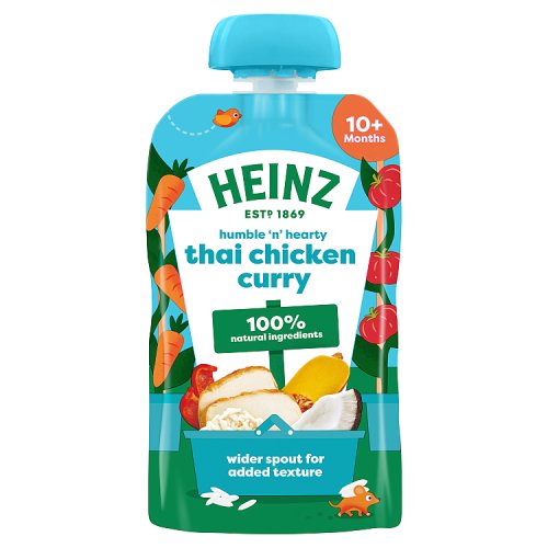 Heinz Pouch 10m+ Thai Chicken Curry 100% 180g pack shot