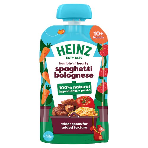 Heinz Pouch 10m+ Spaghetti Bolognese 100%180g pack shot