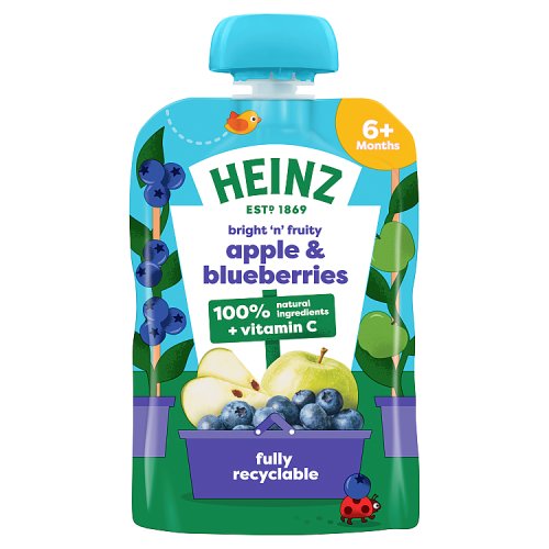 Heinz Pouch 6m+ Apple & Blueberry 100g pack shot