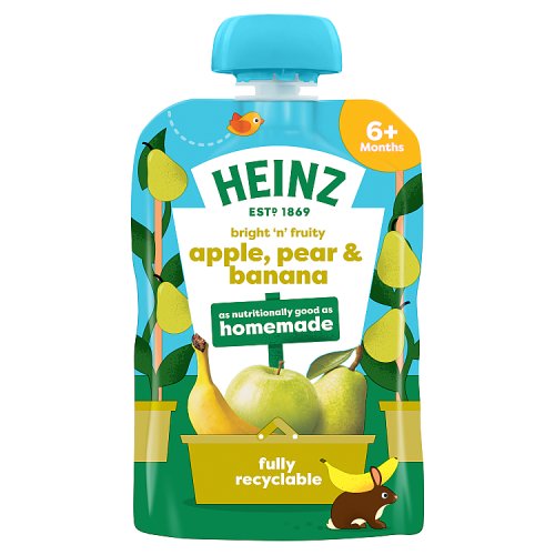 Heinz Pouch 6m+ Apple, Pear & Banana 100g pack shot
