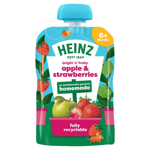 Heinz Pouch 6m+ Apple & Strawberry 100g pack shot
