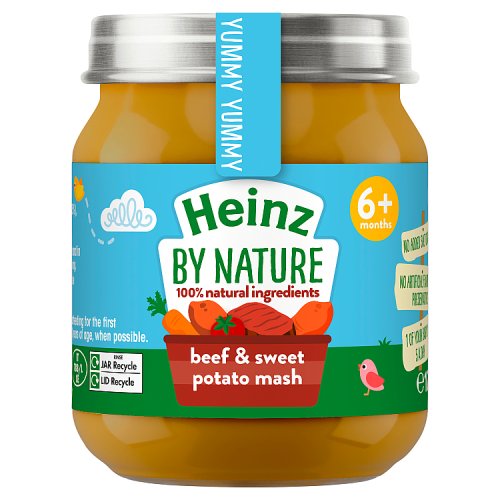 Heinz Beef Sweet Potato Mash Jar 6m+ 120g pack shot
