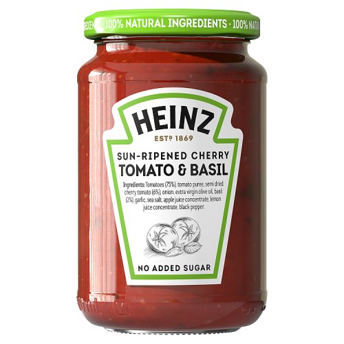 Heinz Pasta Sauce Sun Dried Cherry Tomato & Basil 350g pack shot