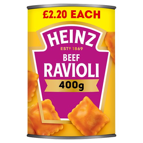 Heinz Ravioli PM £2.20 400g pack shot
