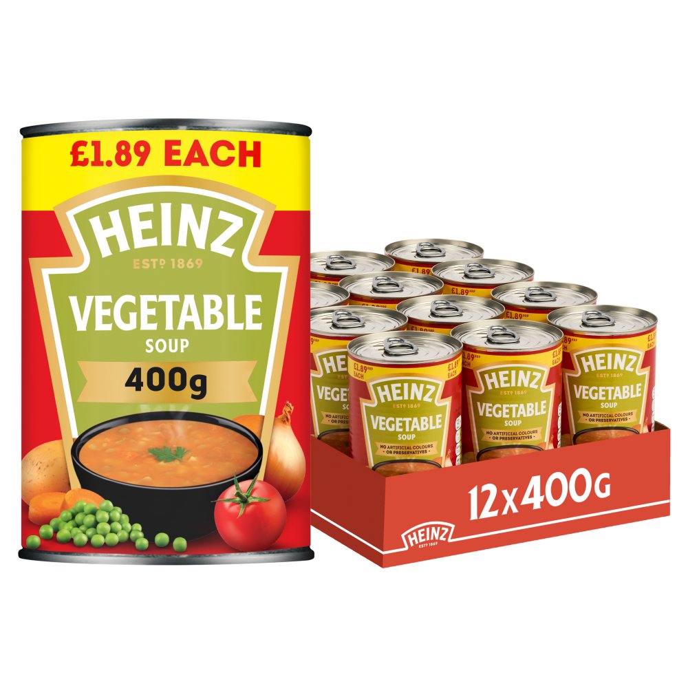 Heinz Vegetable Soup 400g PMP pack shot