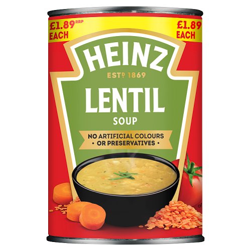 Heinz Lentil Soup PM £1.89 400g pack shot