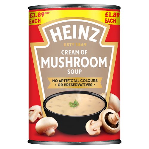 Heinz Mushroom Soup PM £1.89 400g pack shot