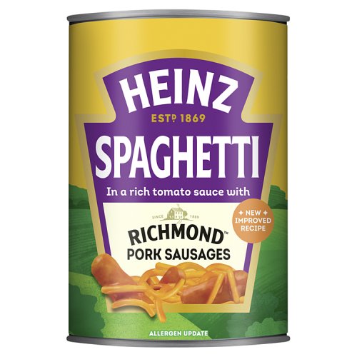 Heinz Spaghetti Richmond Pork Sausages 400g pack shot
