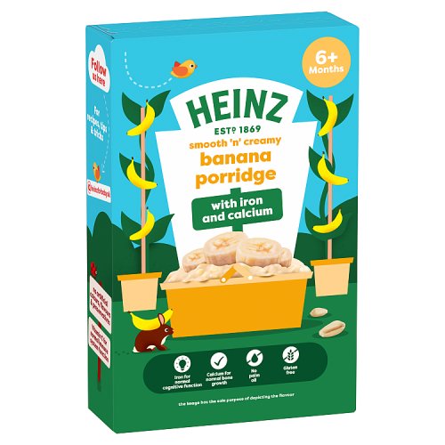 Heinz Cereals Creamy Banana Porridge 6M+ 125g pack shot