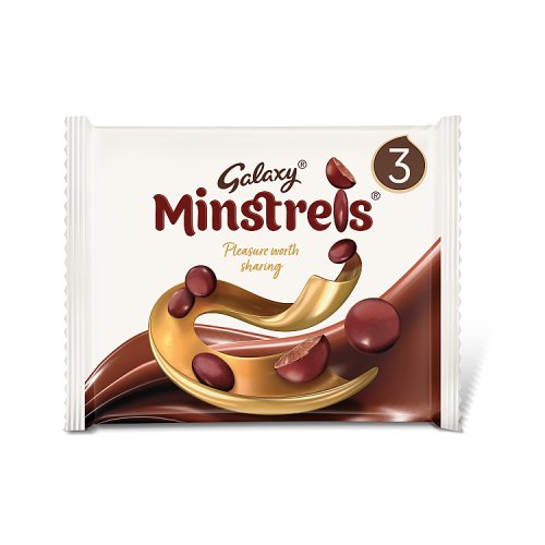 Galaxy Minstrels Bags Std 3pk (3 x 42g) pack shot