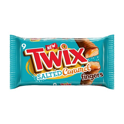 Twix Salted Caramel Biscuit Fingers 9pk (9 x20g) 180g pack shot