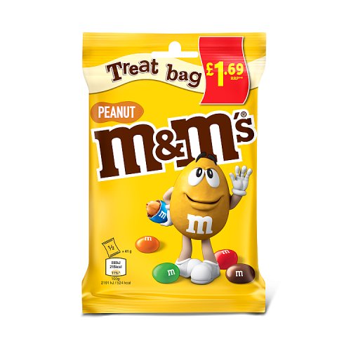 M&Ms Peanut Treat Bag PM £1.69 82g pack shot