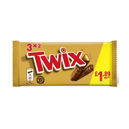 Twix Twin 3pk (3 x 40g) PM £1.85 120g pack shot