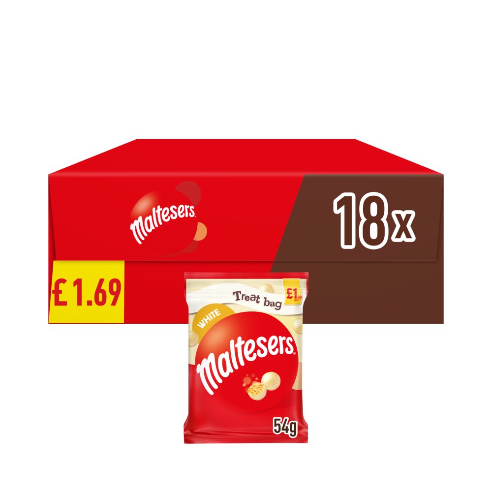 Maltesers White Treat Bag 54g PMP pack shot