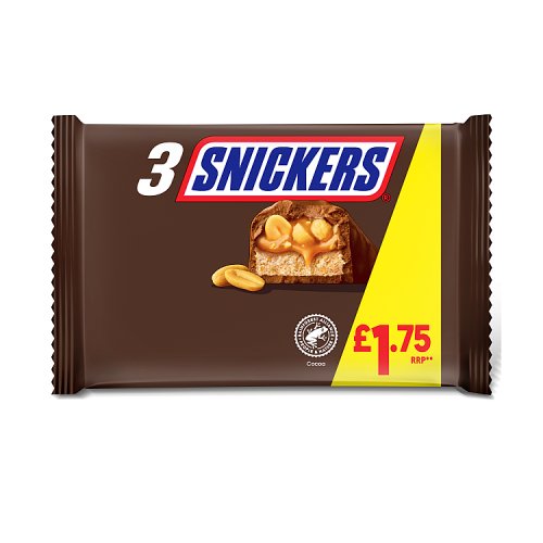 Snickers Snack Size 3pk (3 x 41.7g) PM £1.89 pack shot