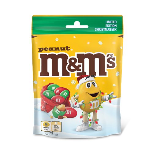 M&Ms Peanut Christmas Mix Pouch 112g pack shot