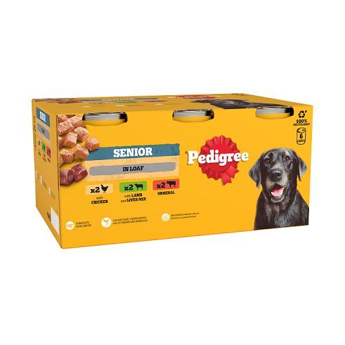 Pedigree Senior Dog Tins Meat Selection In Loaf (6 x 400g) pack shot