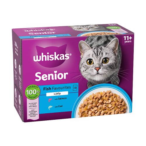 Whiskas 11+ Cat Pouches Fish Favourites In Jelly (12 x 85g) pack shot