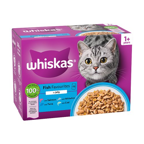 Whiskas Fish Favourites In Jelly 12 x 85g pack shot