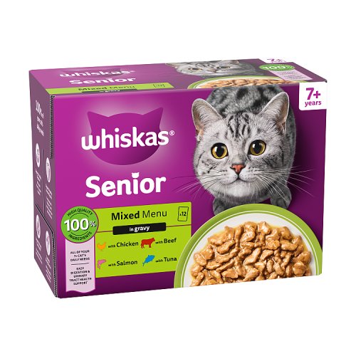 Whiskas 7+ Mixed Menu Senior Pouches In Gravy (12 x 85g) pack shot