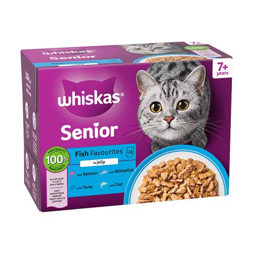 Whiskas Senior Fish Favourites In Jelly 12 x 85g pack shot