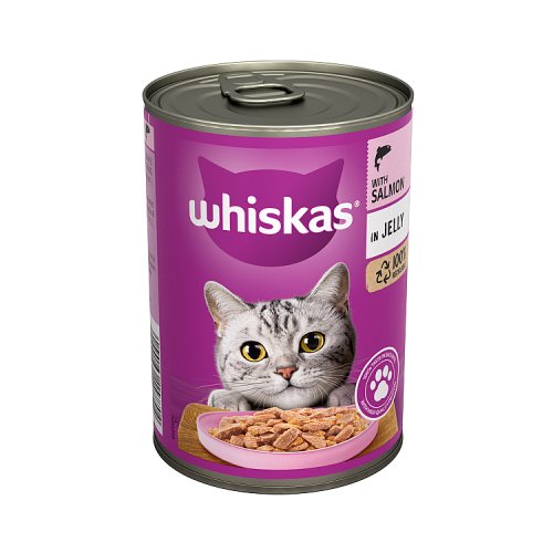 Whiskas 1+ Cat Tin With Salmon Jelly 400g pack shot