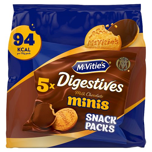 McVities Mini Chocolate Digestive (5 x 19g) 95g pack shot
