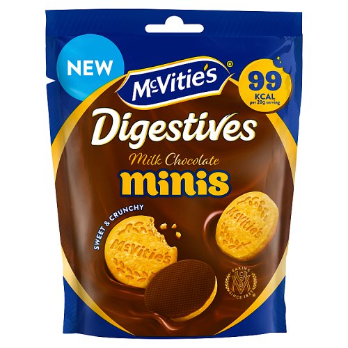 McVities Mini Milk Chocolate Digestives Pouch 80g pack shot
