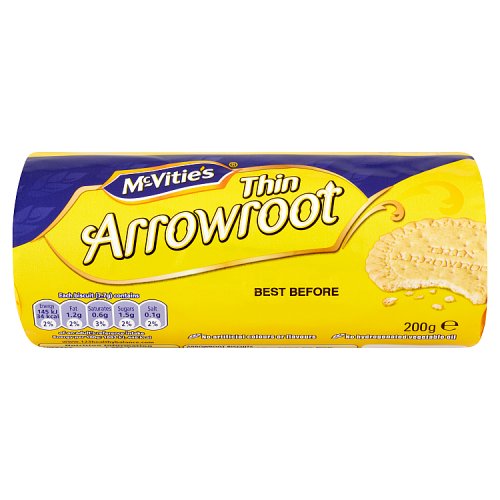 McVities Thin Arrowroot Biscuits 200g pack shot