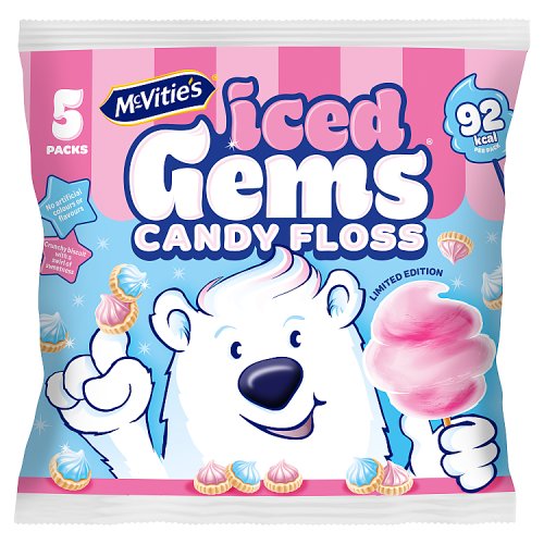 McVities Iced Gems Candy Floss 5pk pack shot