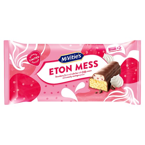 McVities Eton Mess Ltd Cake Bars 5pk 24.5g pack shot