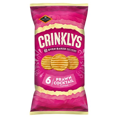 Jacobs Crinklys Prawn Cocktail 30% Less Fat Baked 6pk 138g pack shot
