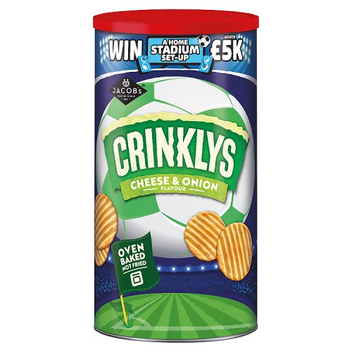 Jacobs Crinklys Cheese Onion Baked Snacks Summer Tub 200g pack shot