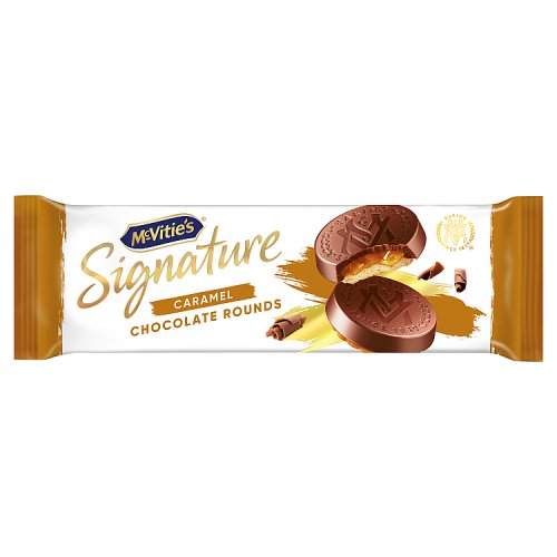 McVities Signature Caramel Chocolate Rounds 109g pack shot