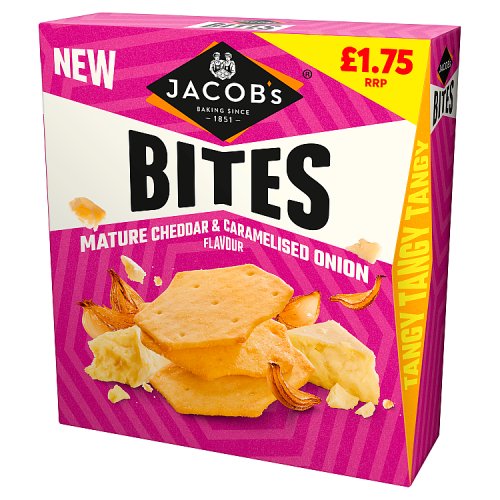 Jacobs Bites Mature Cheddar & Onion PM £1.75 125g pack shot