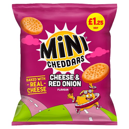 Jacobs Mini Cheddars Cheddar & Red Onion PM £1.25 90g pack shot