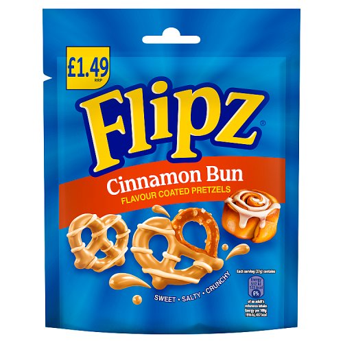 Flipz Pretzels Pouch Cinnamon Bun PM £1.49 80g pack shot