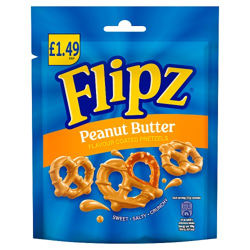 Flipz Peanut Butter PM £1.49 80g pack shot