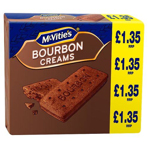 McVities Bourbon Creams PM £1.35 300g pack shot