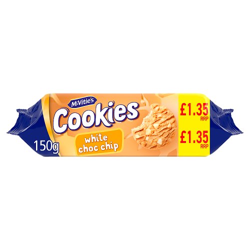 McVities White Choc Chip Cookies PM £1.35 150g pack shot