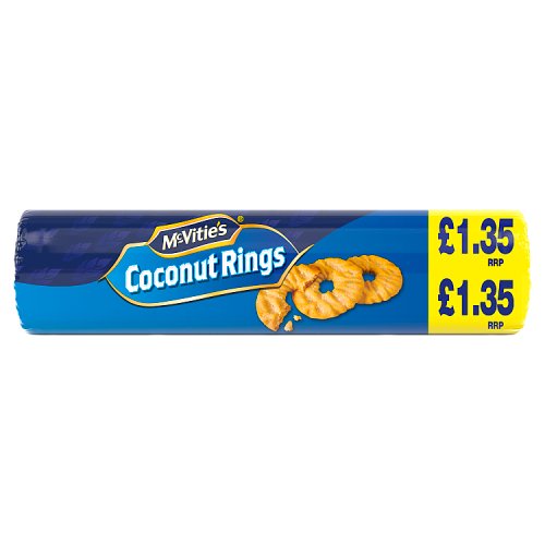 McVities Coconut Rings PM £1.35 300g pack shot
