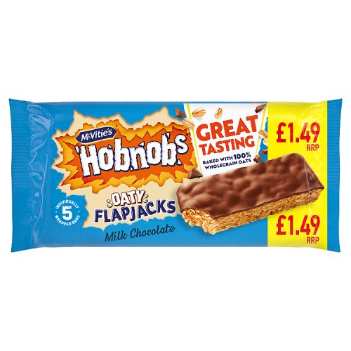 McVities Hobnobs Chocolate Flapjack 5pk PM £1.49 pack shot